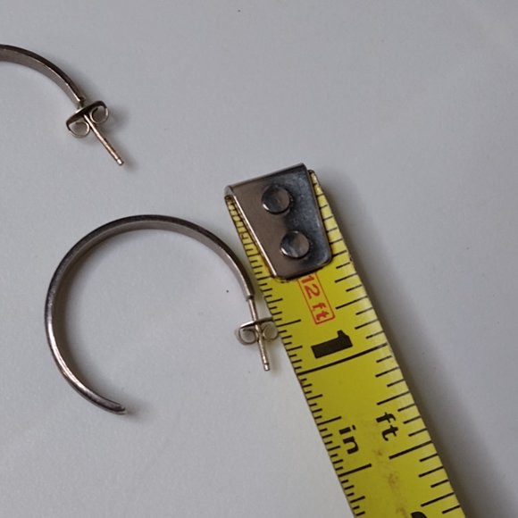 Vintage Metal Half Hoop Earrings - Picture 13 of 13